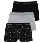 Calvin Klein Unterwäsche Boxershorts Low Rise Trunk (Baumwolle) mehrfarbig grau/schwarz Herren - 3 Stück