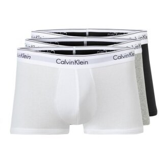 Calvin Klein Unterwäsche Boxershorts Trunk Modern Cotton (Baumwolle) mehrfarbig schwarz/weiss/grau Herren - 3 Stück