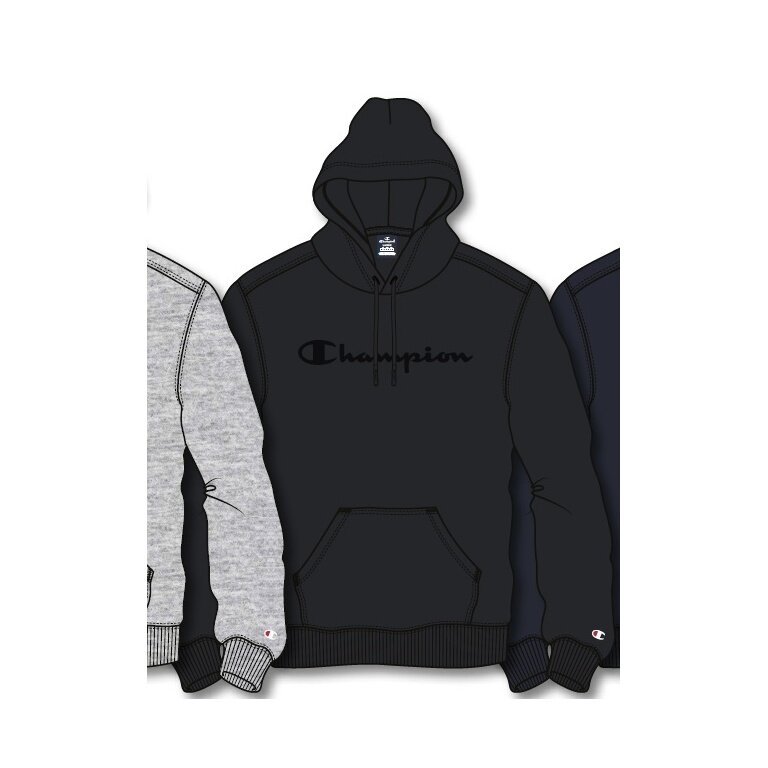 Champion Kapuzenpullover online Logo schwarz Big bestellen Baumwollfleece Herren schwarz/ aus (Hoodie) Print