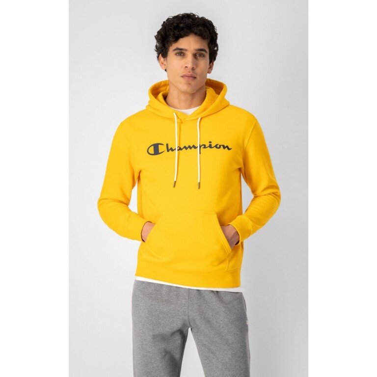 Champion Kapuzenpullover bestellen (Hoodie) Herren gelb/schwarz online Big Print Baumwollfleece Logo aus