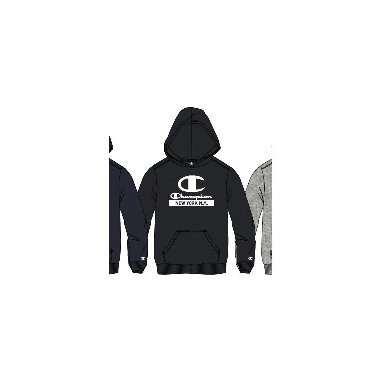Champion Kapuzenpullover (Fleece mit York-Logo online bestellen Baumwoll-Hoodie) schwarz New Kinder
