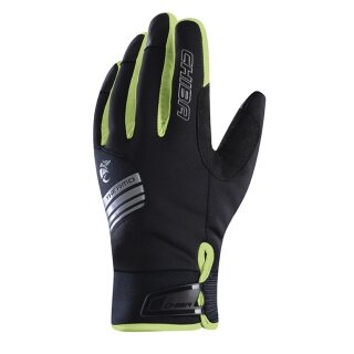 Chiba Winterhandschuhe Thermo X-Cross (wasserdicht, winddicht, atmungsaktiv) schwarz/neongelb - 1 Paar