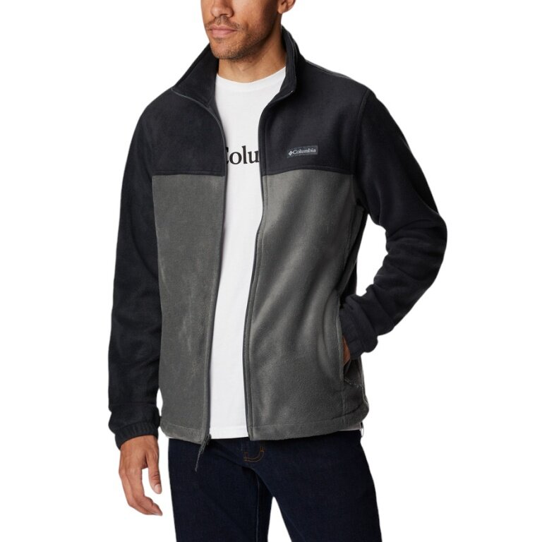 Columbia Fleecejacke Steens Mountain Full Zip 2.0 (Stehkragen, weiches Material) grau/schwarz Herren