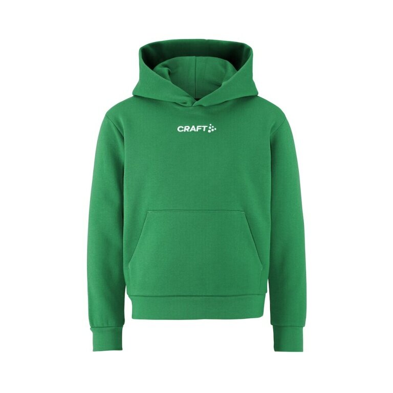 Craft Kapuzenpullover Community 2.0 Logo Hoodie (athletische Passform) grün Kinder