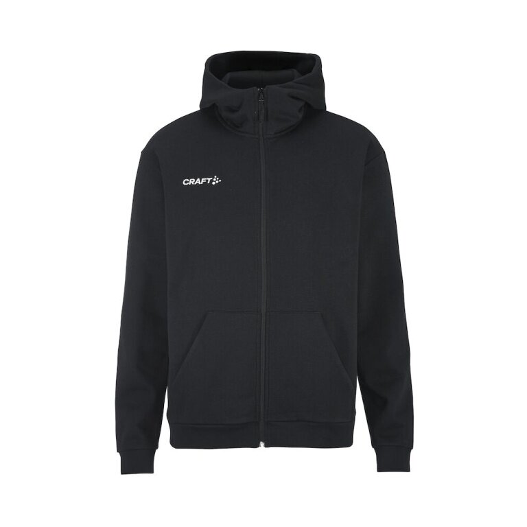 Craft Kapuzenpullover Community 2.0 Logo Full Zip Hoodie (Baumwolle/Polyester) schwarz Herren