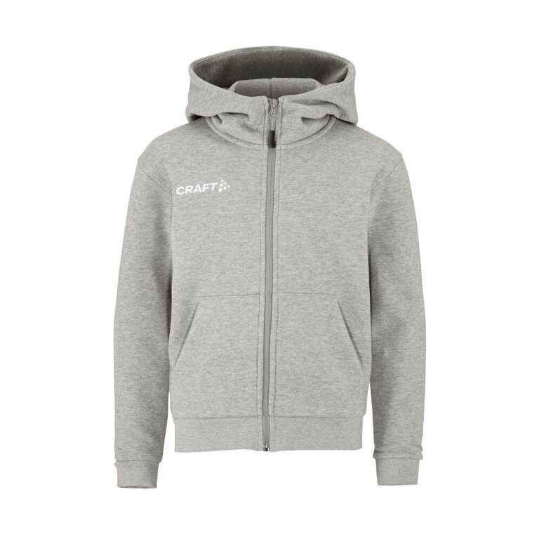 Craft Kapuzenpullover Community 2.0 Logo Full Zip Hoodie (Baumwolle/Polyester) hellgrau Kinder