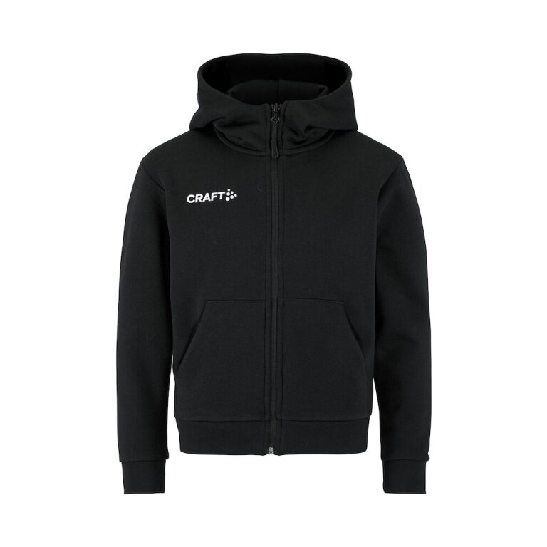 Craft Kapuzenpullover Community 2.0 Logo Full Zip Hoodie (Baumwolle/Polyester) schwarz Kinder