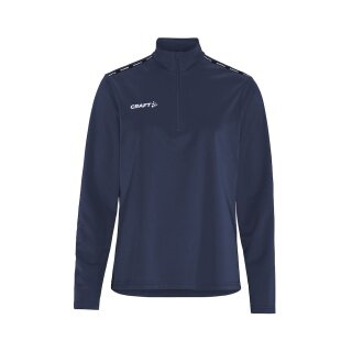 Craft Sport-Langarmshirt Squad Go Halfzip (Stehkragen, 100% rec. Polyester) navyblau Damen