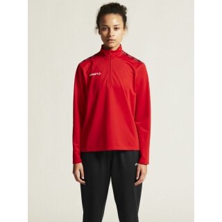 Craft Sport-Langarmshirt Squad Go Halfzip (Stehkragen, 100% rec. Polyester) rot Damen