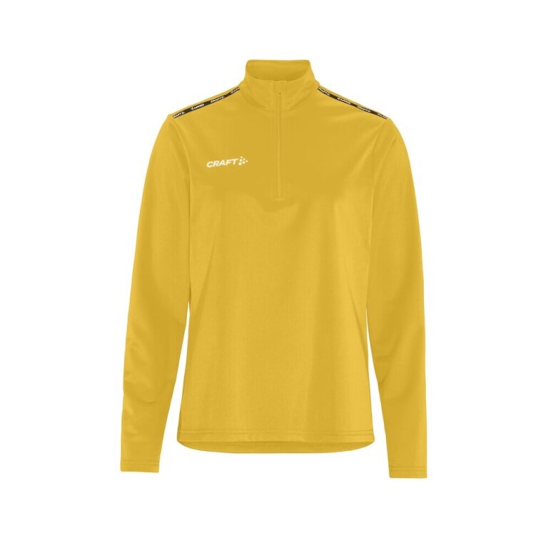 Craft Sport-Langarmshirt Squad Go Halfzip (Stehkragen, 100% rec. Polyester) gelb Damen