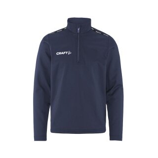 Craft Sport-Langarmshirt Squad Go Halfzip (Stehkragen, 100% rec. Polyester) navyblau Kinder