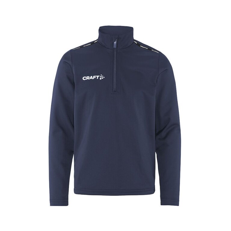 Craft Sport-Langarmshirt Squad Go Halfzip (Stehkragen, 100% rec. Polyester) navyblau Kinder