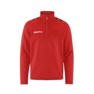 Craft Sport-Langarmshirt Squad Go Halfzip (Stehkragen, 100% rec. Polyester) rot Kinder