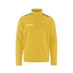 Craft Sport-Langarmshirt Squad Go Halfzip (Stehkragen, 100% rec. Polyester) gelb Kinder