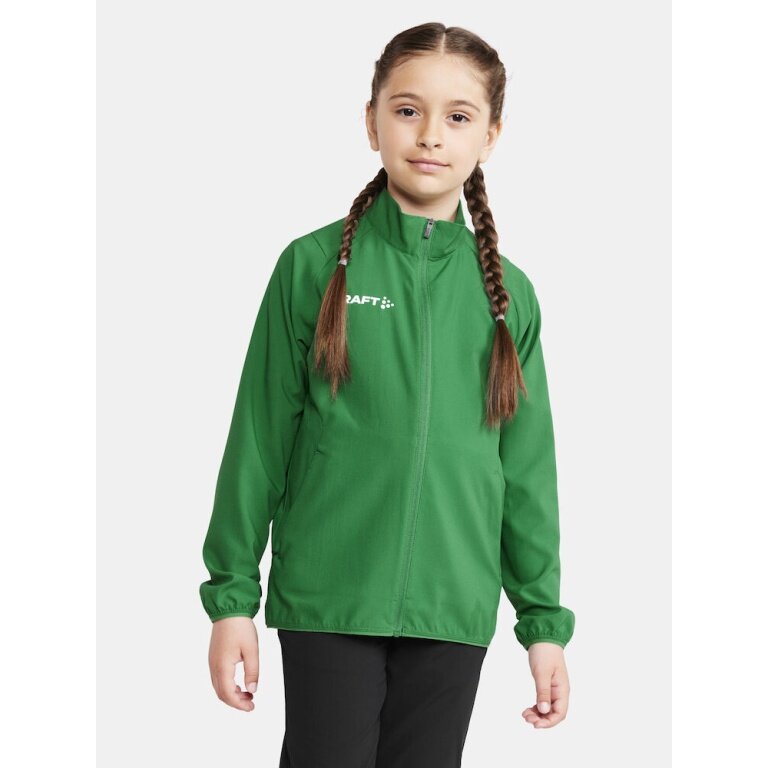 Craft Sport-Trainingsjacke Rush 2.0 Full Zip (hohe Elastizität) grün Kinder