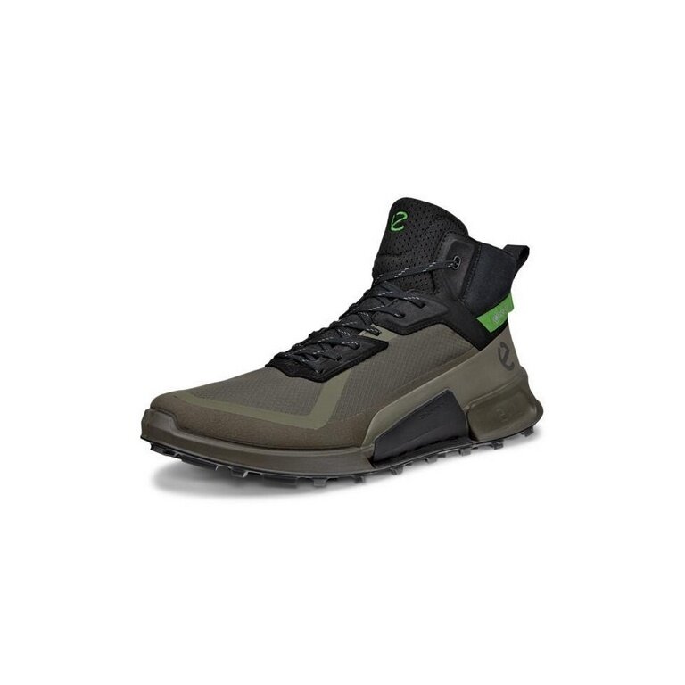 ECCO Wanderschuhe Biom 2.1 Mountain Mid GTX (Premium-Nubukleder, wasserdicht) dunkelgrün/schwarz Herren