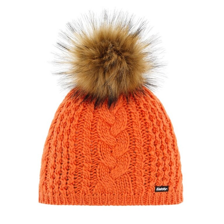 Eisbär Strickmütze (Pompon) Afra Lux - orange