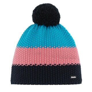 Eisbär Wintermütze Star mit Bommel (Pompon) pink/blau - 1 Stück