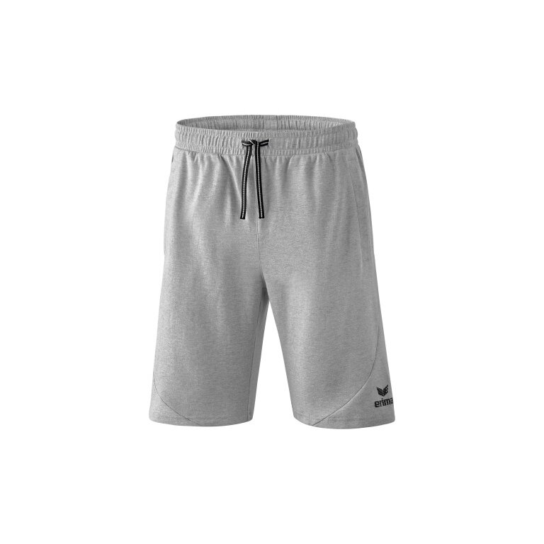 Erima Freizeithose Essential Sweatshorts kurz - weicher Baumwollmix, leichter Stretch - hellgrau/schwarz Herren