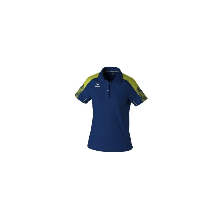 Erima Sport-Polo Evo Star (100% rec. Polyester) navyblau/limegrün Damen