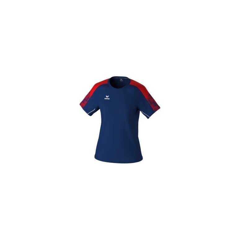 Erima Sport-Shirt Evo Star (100% rec. Polyester, leicht) navyblau/rot Damen