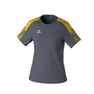 Erima Sport-Shirt Evo Star (100% rec. Polyester, leicht) grau/gelb Damen