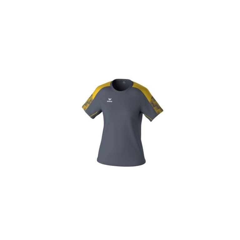 Erima Sport-Shirt Evo Star (100% rec. Polyester, leicht) grau/gelb Damen