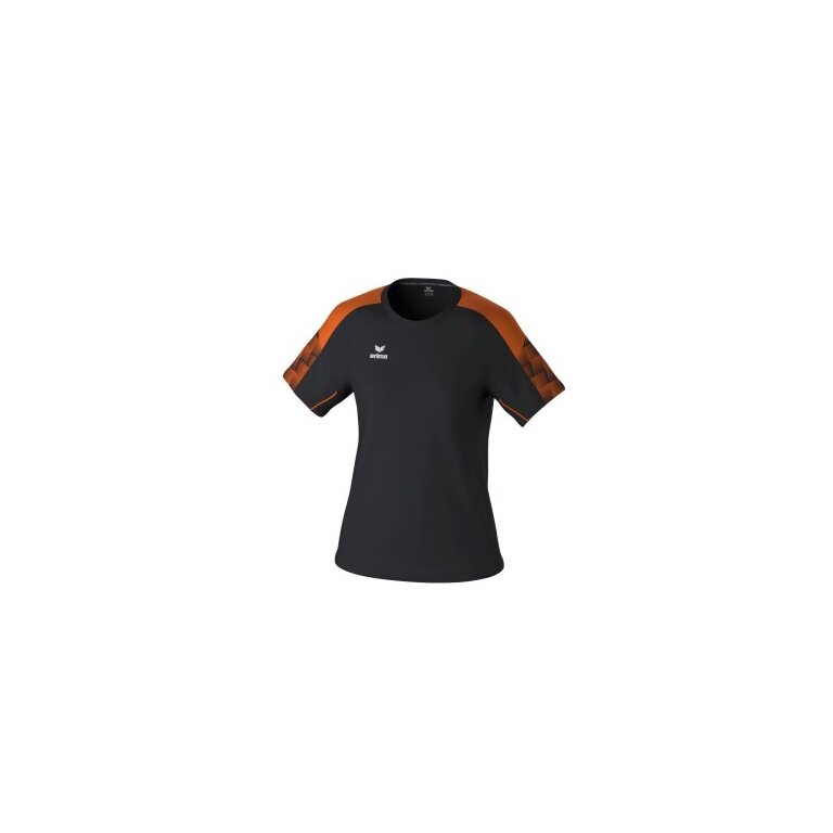 Erima Sport-Shirt Evo Star (100% rec. Polyester, leicht) schwarz/orange Damen