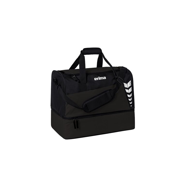 Erima Sporttasche Six Wings mit Bodenfach (Größe L - 94,5 Liter) schwarz 60x35x45cm