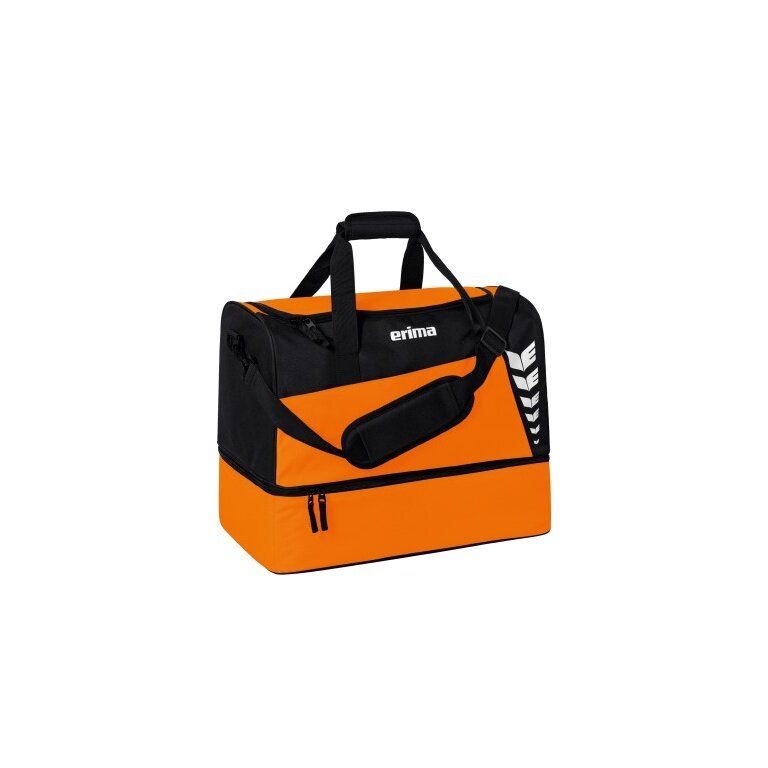 Erima Sporttasche Six Wings mit Bodenfach (Größe M - 60 Liter) orange/schwarz 50x30x40cm