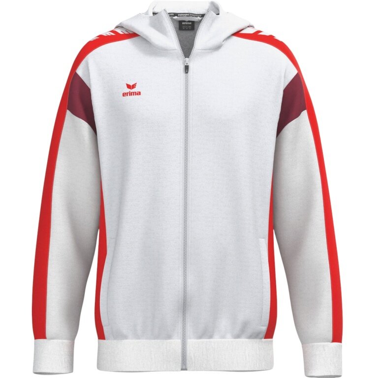 Erima Trainingsjacke Celebrate 125 mit Kapuze (atmungsaktiv, 100% Polyester) weiss/rot Kinder