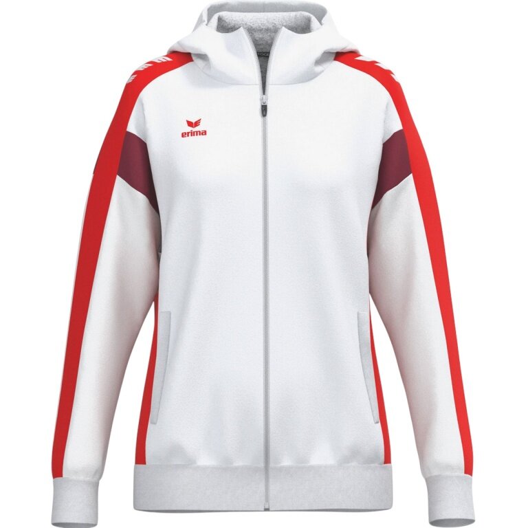 Erima Trainingsjacke Celebrate 125 mit Kapuze (atmungsaktiv, 100% Polyester) weiss/rot Damen