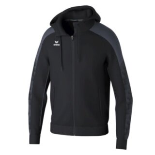 Erima Trainingsjacke Evo Star mit Kapuze (hoher Tragekomfort) schwarz/grau Kinder