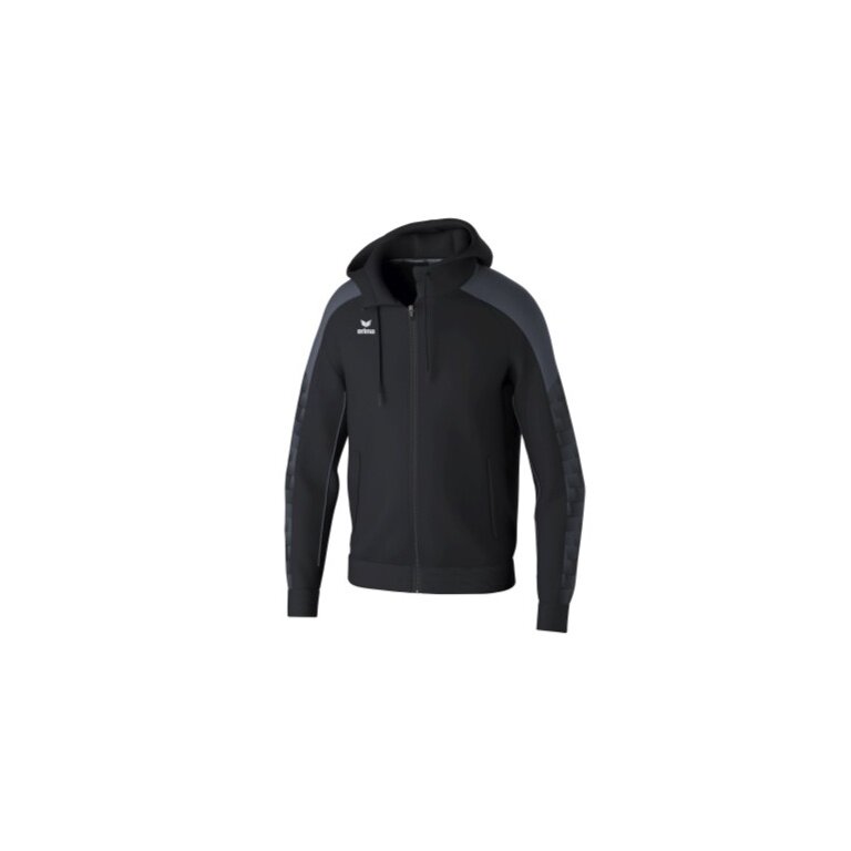 Erima Trainingsjacke Evo Star mit Kapuze (hoher Tragekomfort) schwarz/grau Kinder