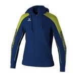 Erima Trainingsjacke Evo Star mit Kapuze (hoher Tragekomfort) navyblau/limegrün Damen