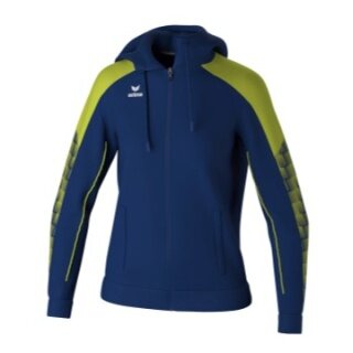 Erima Trainingsjacke Evo Star mit Kapuze (hoher Tragekomfort) navyblau/limegrün Damen