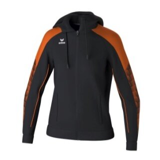 Erima Trainingsjacke Evo Star mit Kapuze (hoher Tragekomfort) schwarz/orange Damen