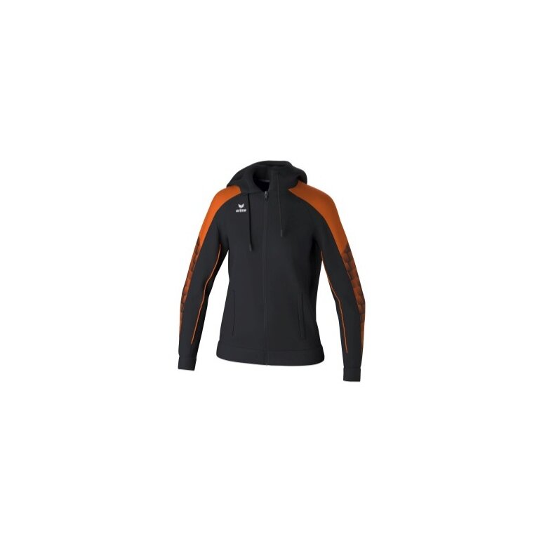 Erima Trainingsjacke Evo Star mit Kapuze (hoher Tragekomfort) schwarz/orange Damen