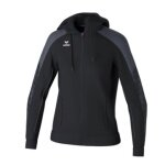 Erima Trainingsjacke Evo Star mit Kapuze (hoher Tragekomfort) schwarz/grau Damen