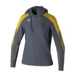 Erima Trainingsjacke Evo Star mit Kapuze (hoher Tragekomfort) grau/gelb Damen