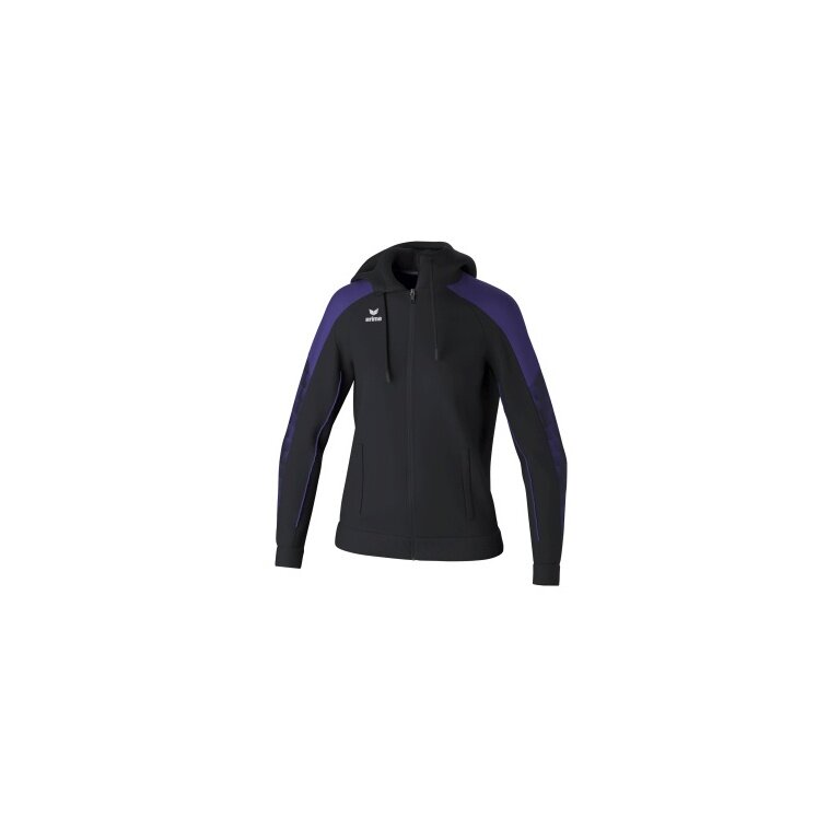 Erima Trainingsjacke Evo Star mit Kapuze (hoher Tragekomfort) schwarz/violett Damen