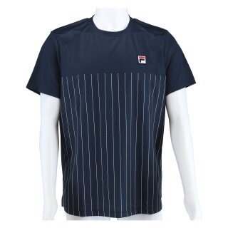 Fila Tennis-Tshirt Mika Stripes (angenehmes Tragegefühl) peacoatblau/white Herren