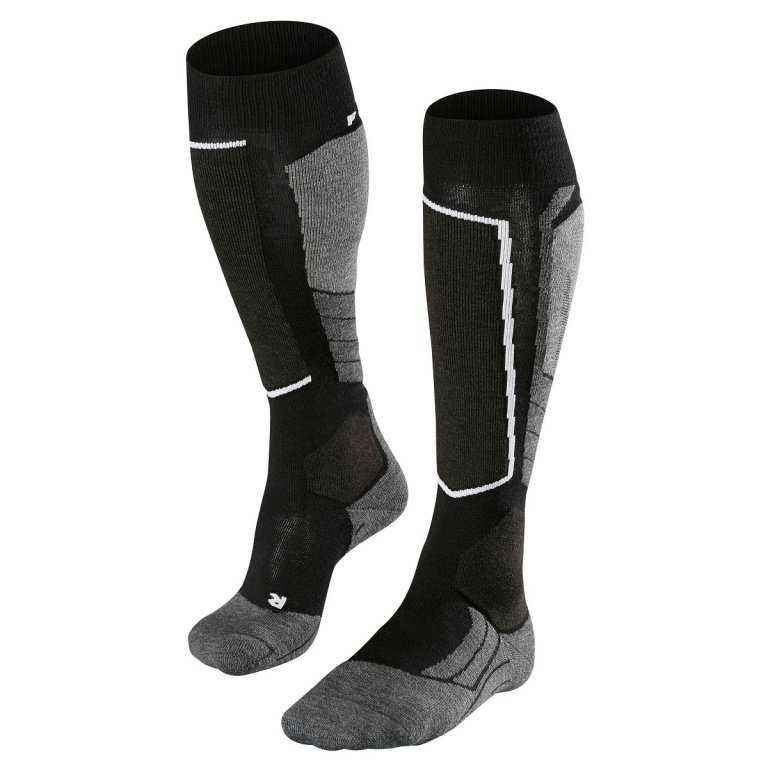 Falke Skisocke SK2 Intermediate Wool (mittelstarke Polsterung) schwarz/grau/weiss Damen - 1 Paar