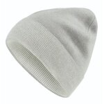 Falke Strickmütze (Beanie) Unisex - Merinowolle, Shadow-Rippstruktur, Umschlag - hellgrau - 1 Stück