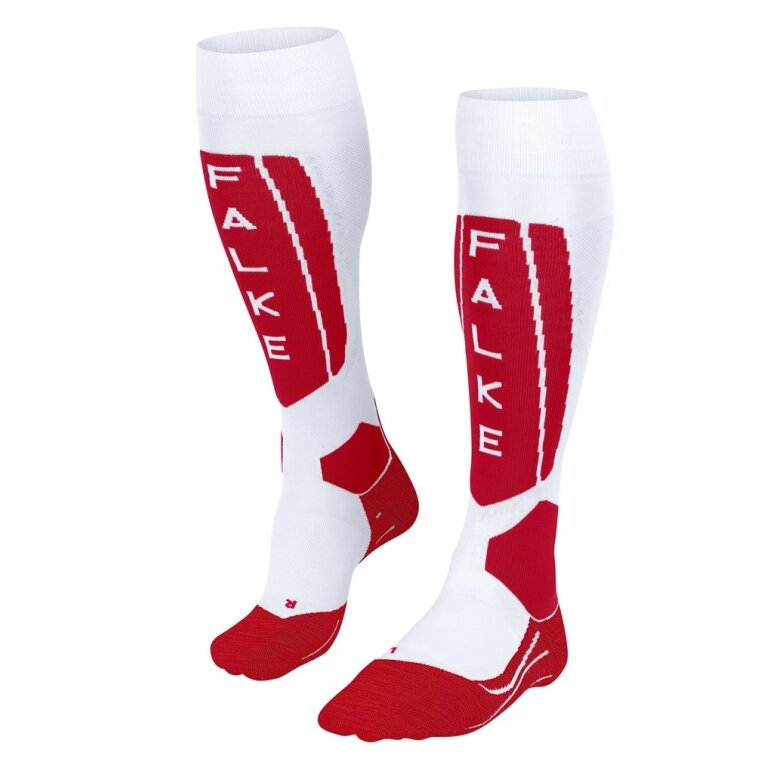 Falke Skisocke SK5 (für Wettkämpfer, ultraleichte Polsterung) weiss/rot Herren - 1 Paar