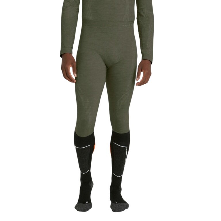 Falke Unterziehhose Tight Wool-Tech (hervorragendes Feuchtigkeitsmanagement) lang Unterwäsche olivegrün Herren