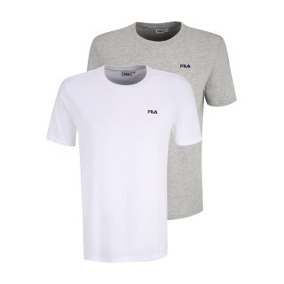 Fila Freizeit-Shirt Brod Tee (Baumwolle) weiss/grau Herren - 2er Pack