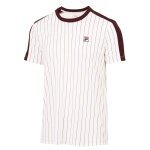 Fila Tennis-Tshirt Stripes Jascha 2 (100% Polyester) weiss/weinrot Herren