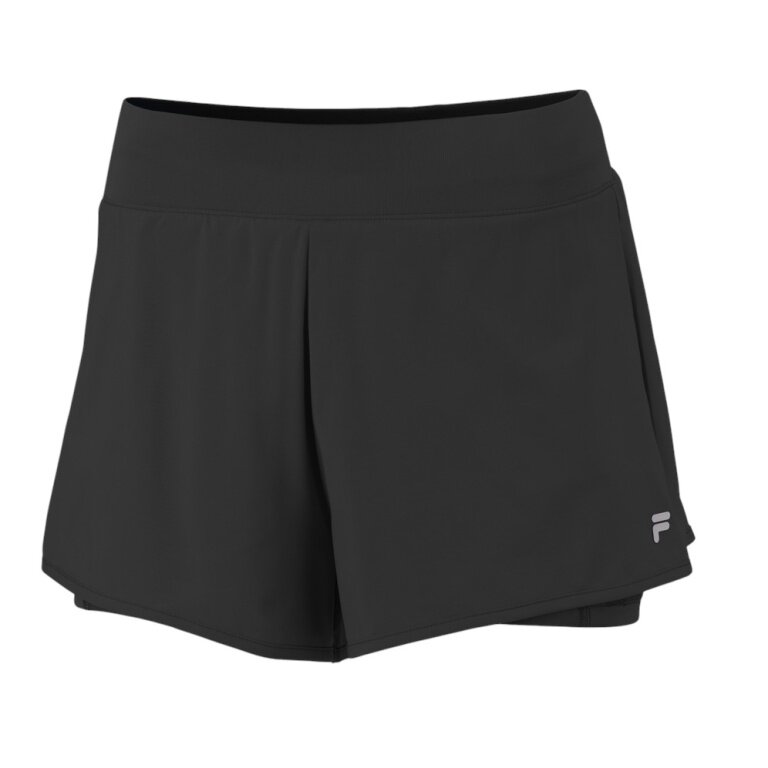 Fila Tennishose Luna Shorts (mit Innenhose, hoher Bund) kurz schwarz Damen