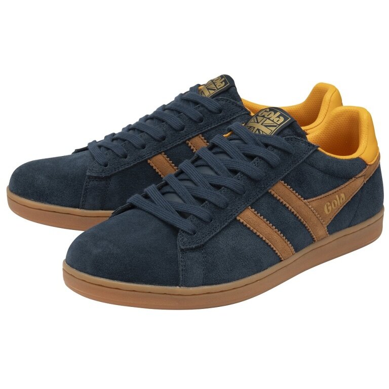 Gola Sneaker Equipe II Suede-Leder 2024 navyblau/braun/gelb Herren